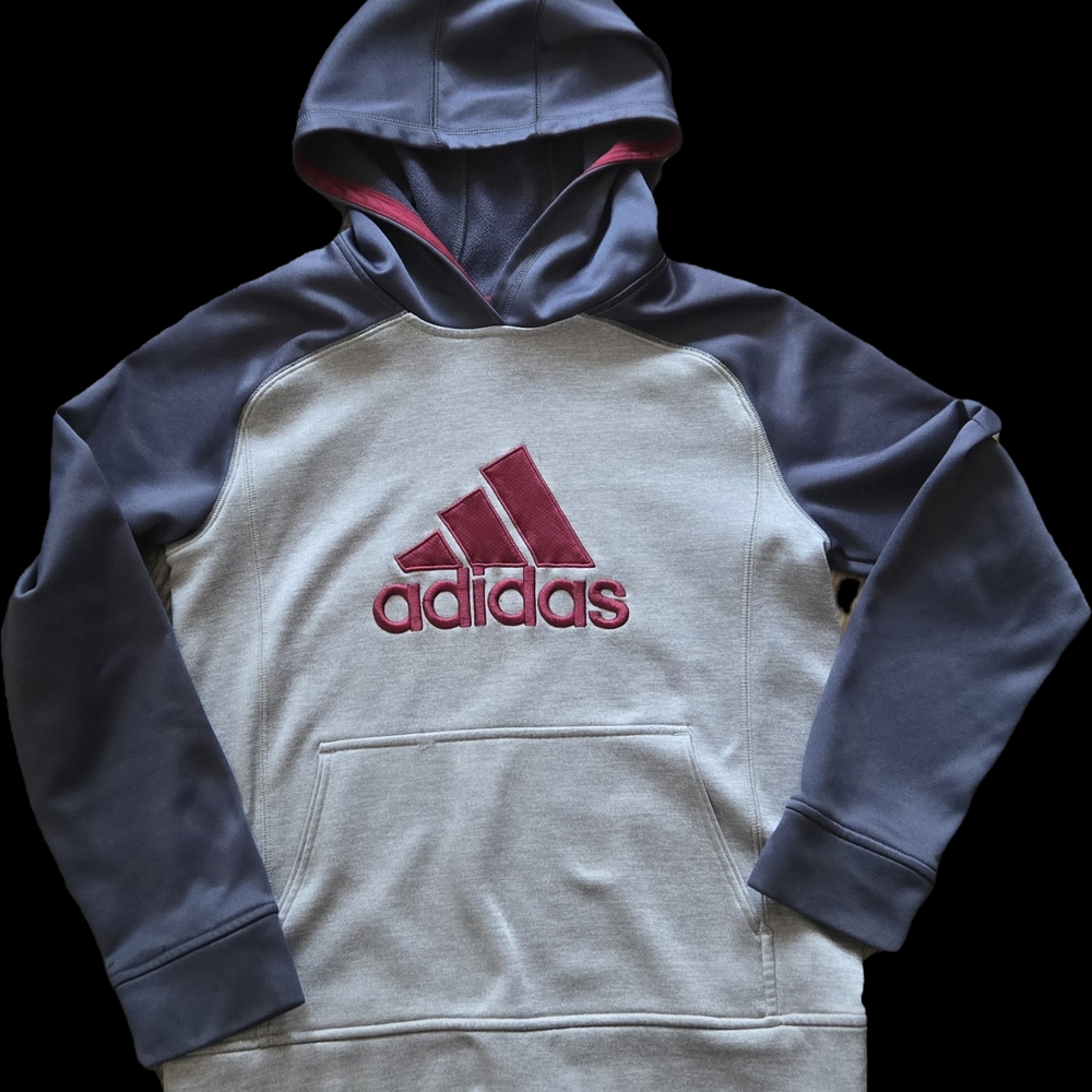 Adidas Gray and Burgundy Hoodie